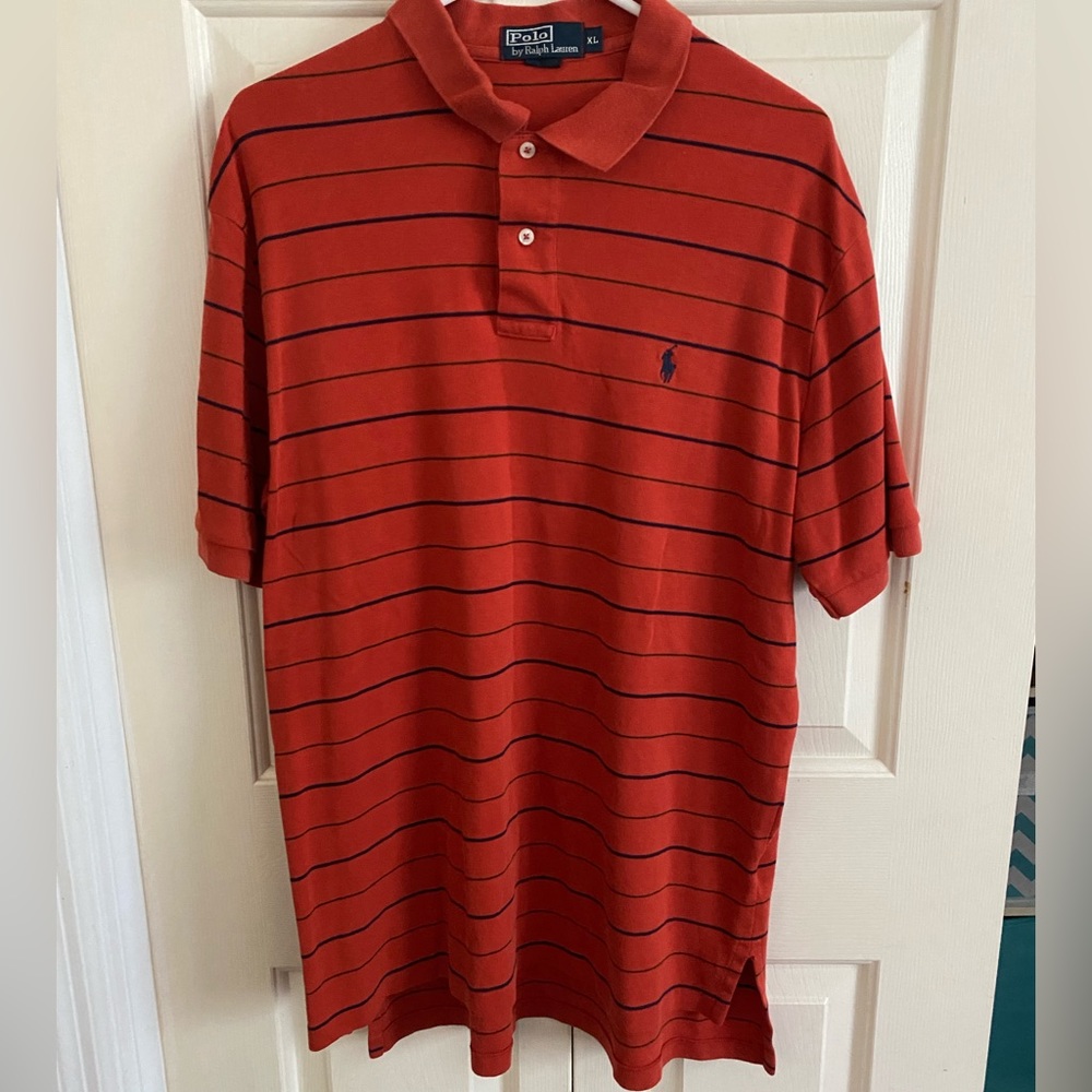 Red/orange/navy Polo by Ralph Lauren MENS, XL